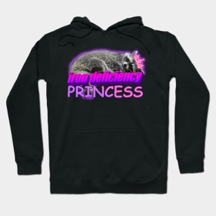 Iron Deficiency Princess Raccoon Meme Hoodie